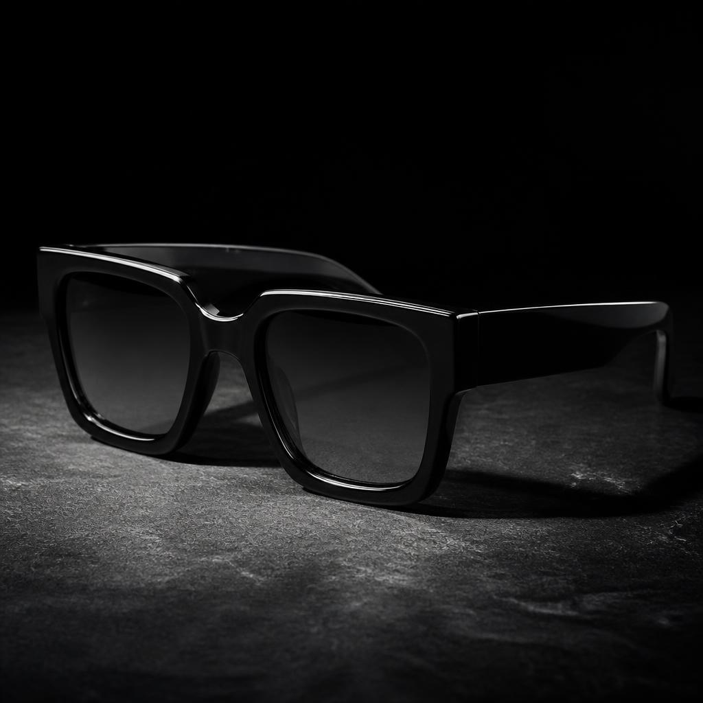 Gafas de Sol Cuadradas Acetato Negro